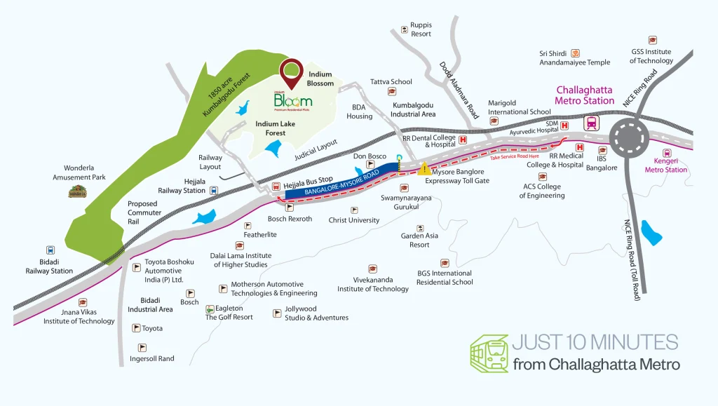 Indium Bloom Location Map - Hejjala, Bangalore-Mysuru Road